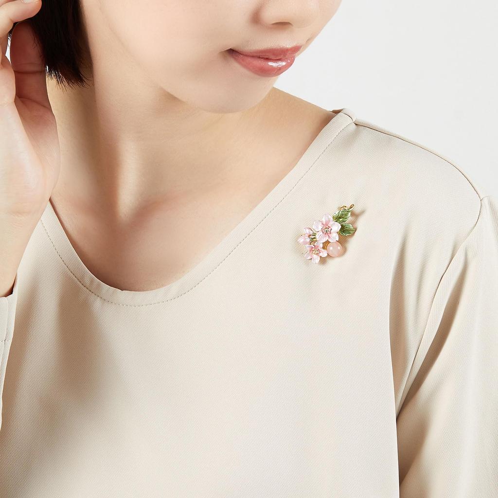 Брошь из розового кварца «Цветущая вишня» VBRV4187 RQ [Vendome Boutique]