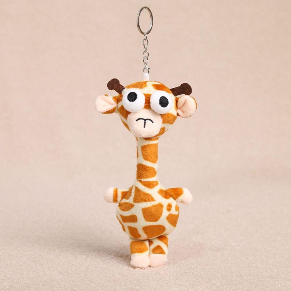 Funny Design Giraffe Bag Pendant White Color Pink Pig Plush Pendant Bag Charm Decor