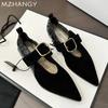 Pointed Toe Women Marie Jane Shoes Low Heels Fashion Buckle Shoes Autumn 2024 Trend New Designer Dress Woman Walking Zapatos