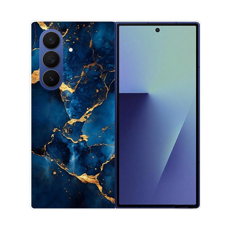 Чехол для Samsung Galaxy Z Fold 7 Мраморный Жесткий ПК Задняя Крышка Для Samsung Galaxy Z Fold7 ZFOLD7 Полностью Защитный Корпус Телефона