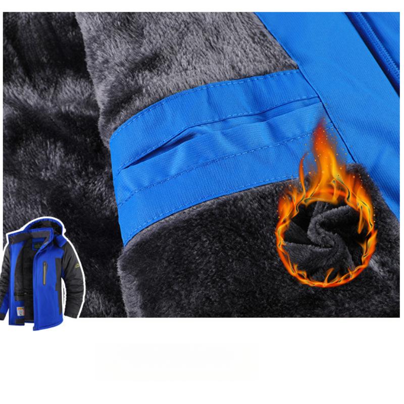 Мужская зимняя куртка средней длины с флисовой подкладкой и утолщением, хлопковое пальто из овечьей шерсти, зимняя верхняя одежда для мужчин среднего возраста