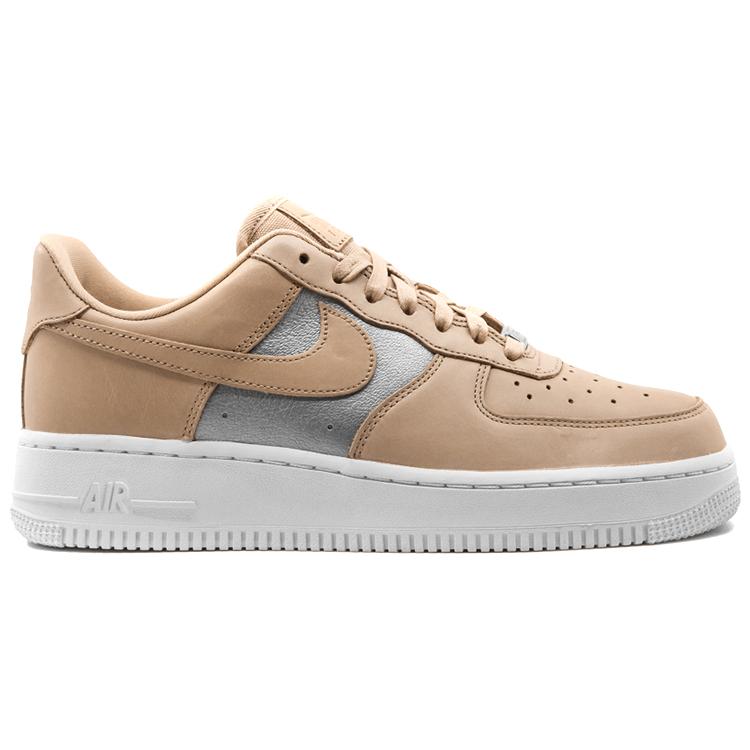Nike Womens Air Force 1 Low 'Bio Beige' (women's sizes) Bio Beige / Metallic Silver Skate Shoes AH6827 200