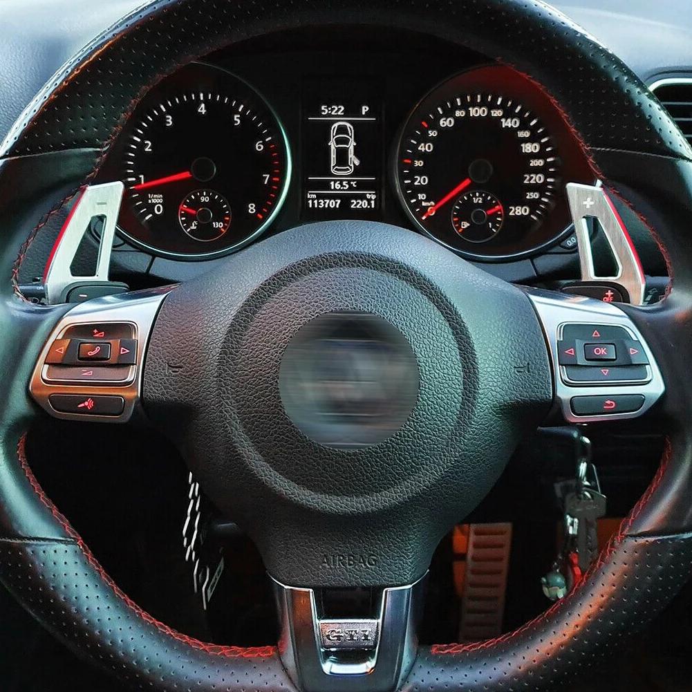 Car Steering Wheel DSG Shift Paddle Extension Shifters Sticker For Volkswagen Tiguan Golf6 MK6 Jetta GTI R20 R36 CC Scirocco EOS