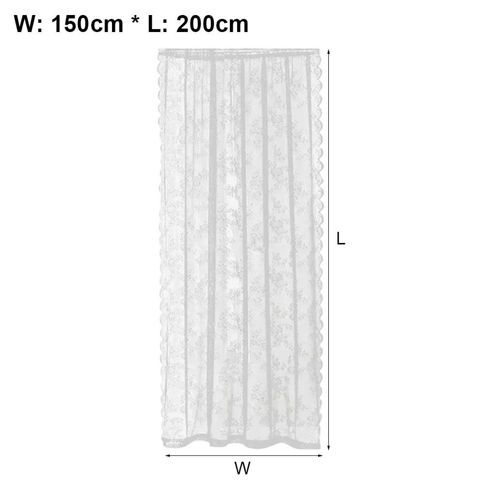 1Pcs Rod Pocket Lace Curtain 150x200cm Window Drape Shades New Sheer Curtain Living Room Decoration