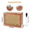 Wooden Money Saving Box Piggy Bank with Customizable Savings Goals Sticker Money Saver for Kids Adults