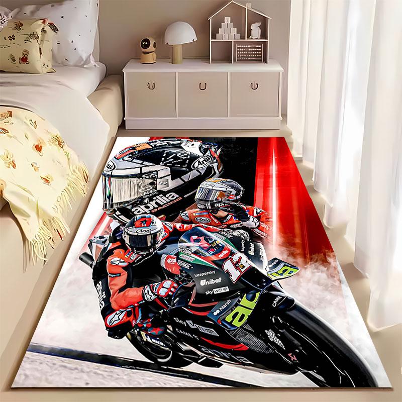 Дизайн гоночного мотоцикла Aprilia, подходящий в качестве нескользящего коврика для дивана в гостиной или спальне