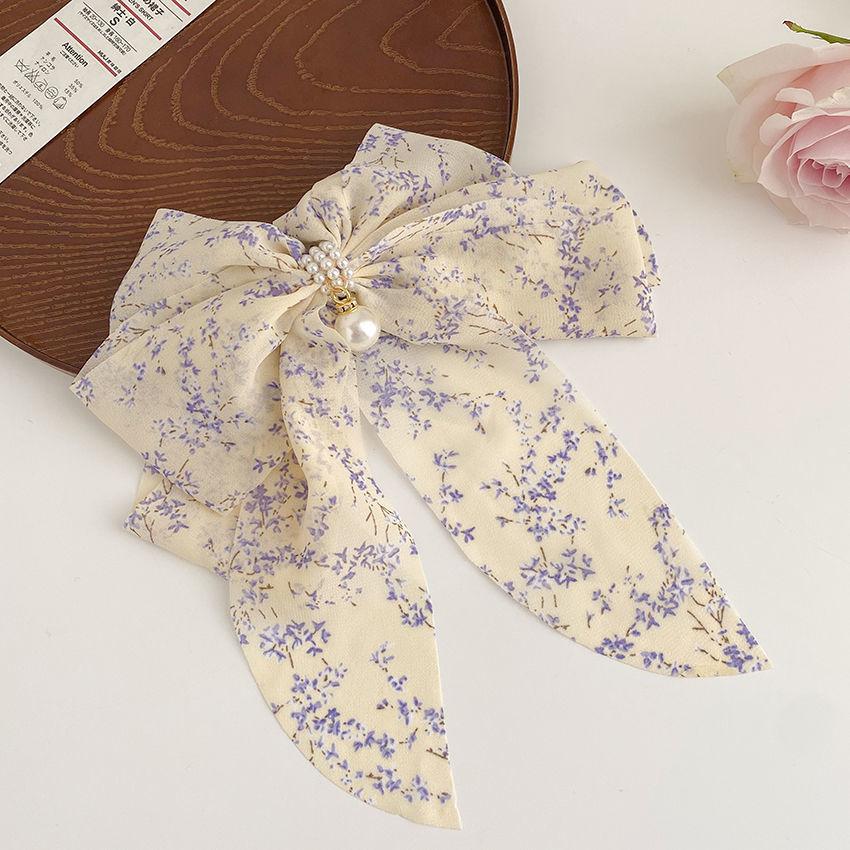 Заколка для волос с цветочным бантом и жемчугом для женщин, аксессуары для волос