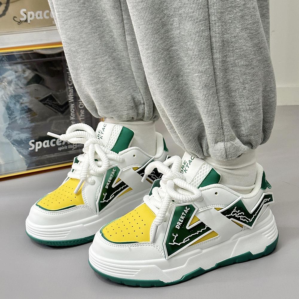 Инс платформа увеличение повседневная хлебная обувь пара контрастных цветов та же спортивная обувь мужчины и женщины