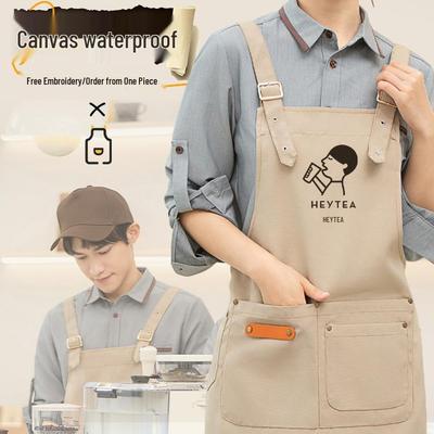 Индивидуальный водонепроницаемый холщовый фартук для кейтеринга, кофе и выпечки — Рабочая униформа с защитой от пятен