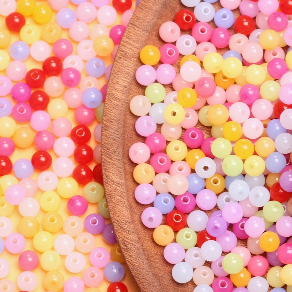 500 г 6 мм желе цвета, ювелирные аксессуары для поделок, акриловые бусины, бусины для самостоятельного изготовления ювелирных изделий, модные круглые бусины из бисера