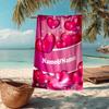 Custom Name Ultra-Soft Beach Towel with Love Theme,Ideal for Pool - Camping, Diving - Perfect Travel Essential, Vibrant Beach Towel.
