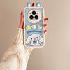 KEYSION Милый чехол с 3D-мультяшным рисунком в виде уха для Realme 14 Pro+ 5G с браслетом, силиконовый противоударный чехол для телефона OPPO Realme 14 Pro 5G