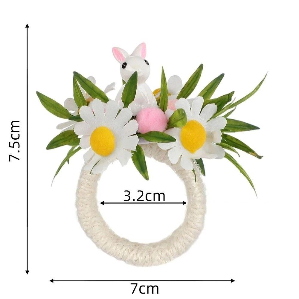 Reusable Bunny Napkin Holders Plastic Floral Napkin Buckles Easter Napkin Rings
