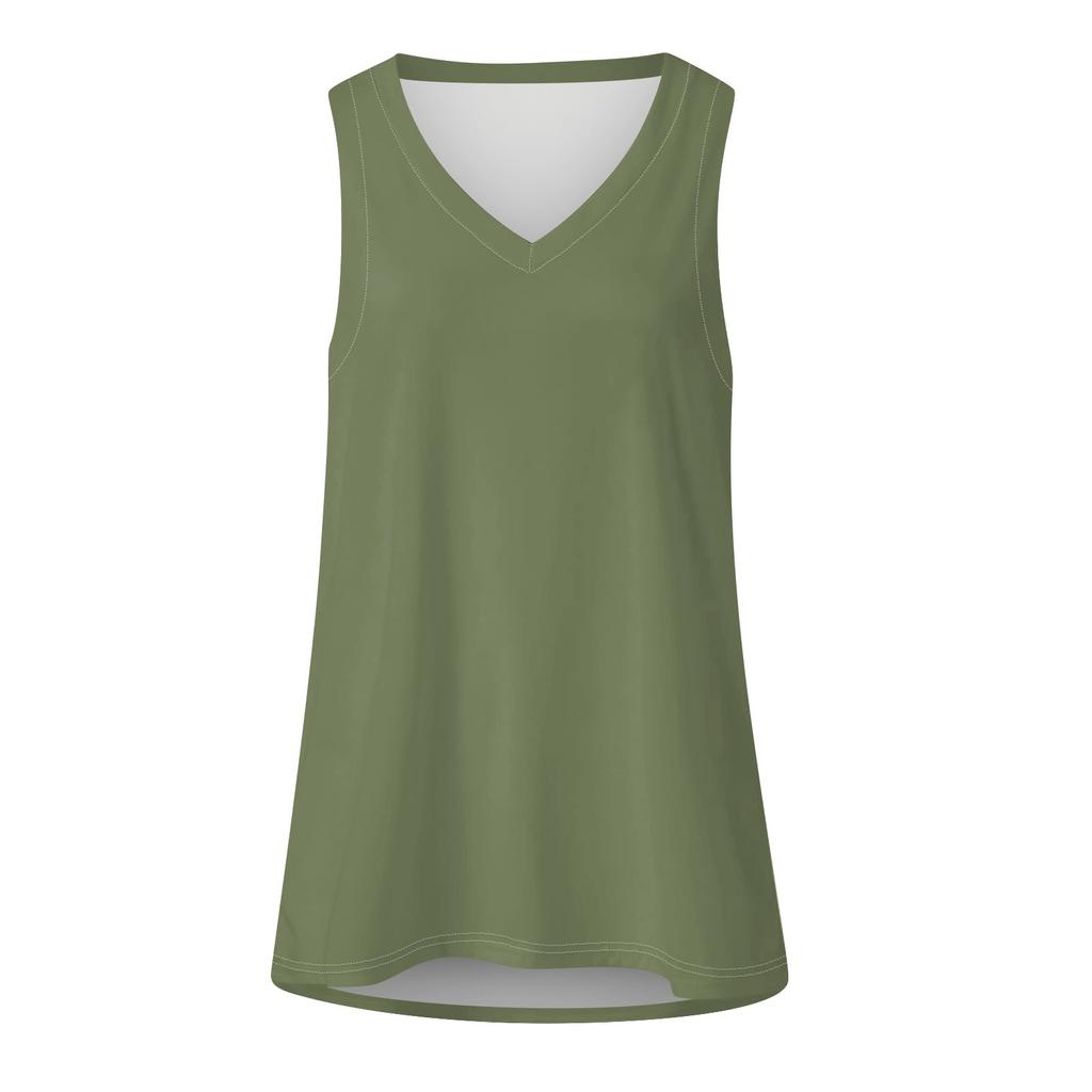 Женская мода, летняя майка с V-образным вырезом, легкая однотонная майка без рукавов