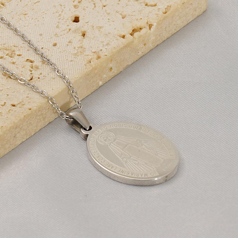 2025 Новые аксессуары Стильное простое ожерелье из титановой стали Овальный кулон Ожерелье Аксессуары