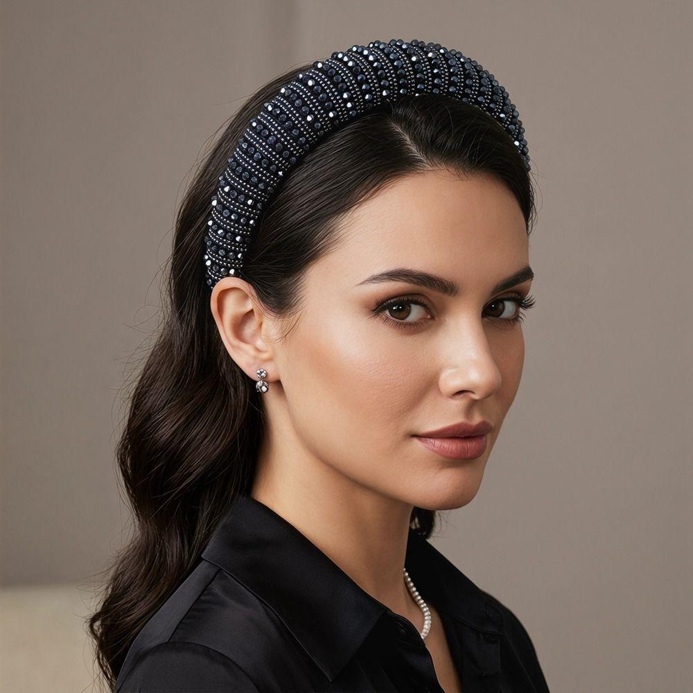 Elegant Baroque Crystal Headband Beads Rhinestone Hair Hoop Vintage Hair Accessories Wedding