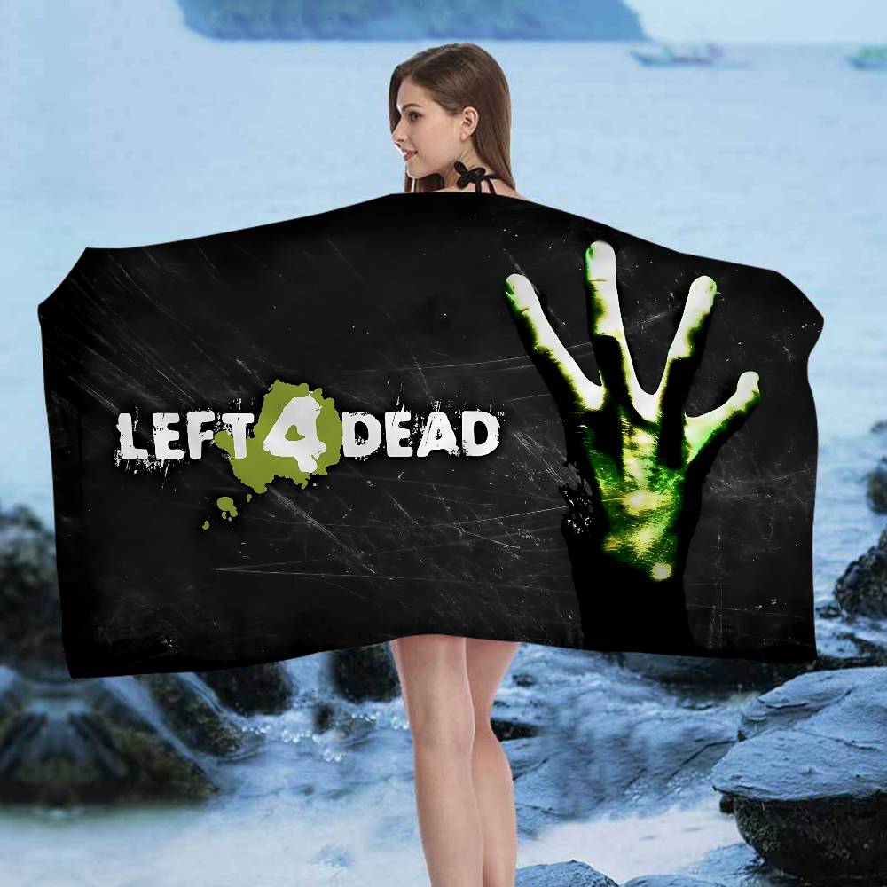 Горячая игра Left 4 Dead Большие пляжные полотенца из микрофибры Быстросохнущее полотенце Песчаные пляжные полотенца Полотенце для бассейна для путешествий Плавание Бассейн Йога