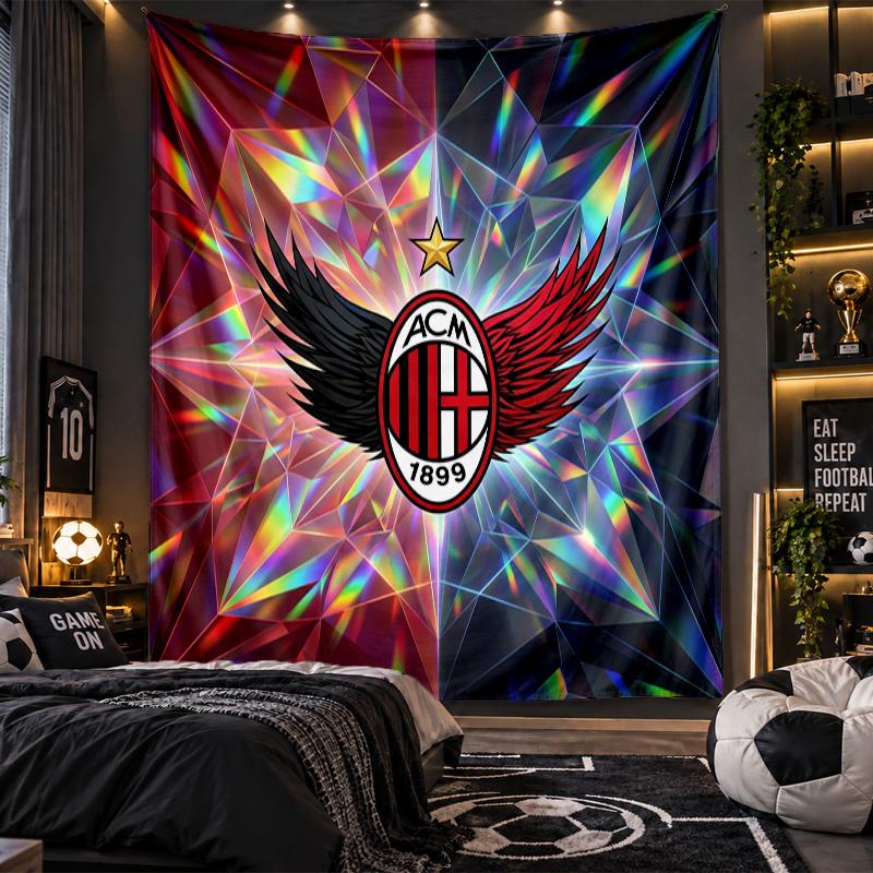 Wall Hanging Tapestry AC Milan Print Cloth for Living Room Bedroom Home Decor