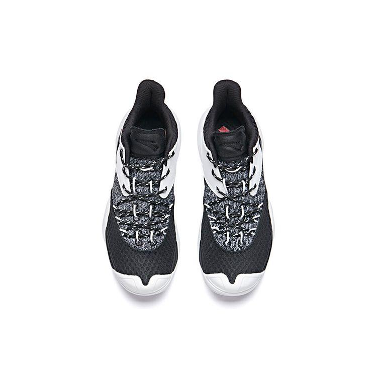 Anta Амортизирующие нескользящие прочные баскетбольные кроссовки среднего размера мужские кроссовки черные белые 11931605-4