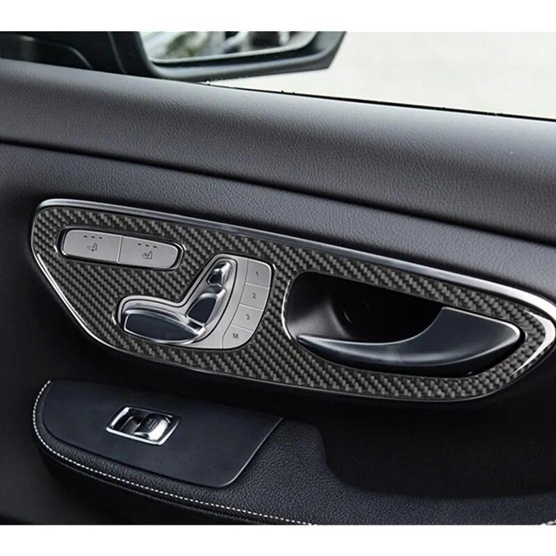 ABS Carbon Fiber Interior Moulding Trim Window Glass Lift Switch Sequins Frame For Mercedes Benz V Class W447 V260 2015-