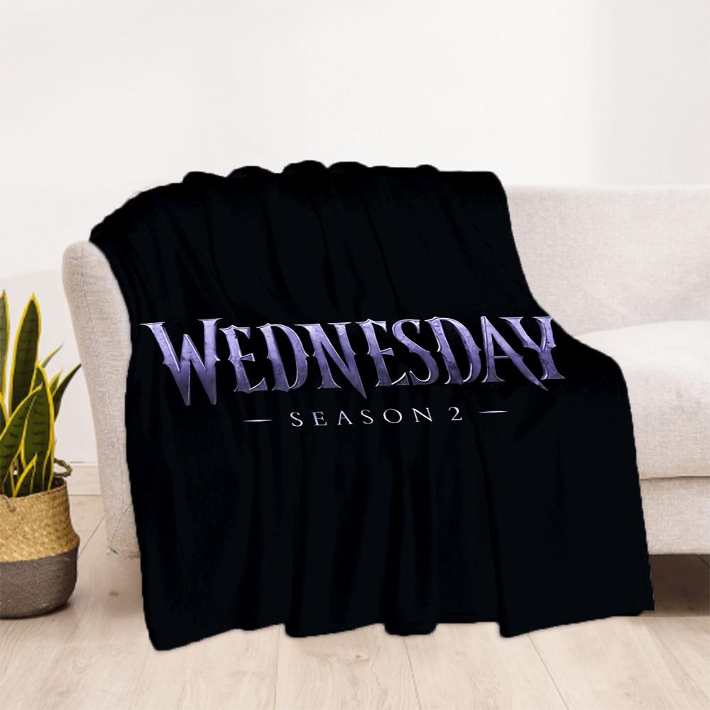 1pc Wednesday Outdoor Blanket Lightweight Flannel, Soft & Warm, All-Season Use for Sofa, Outdoor, Camping, Living Room, Office104