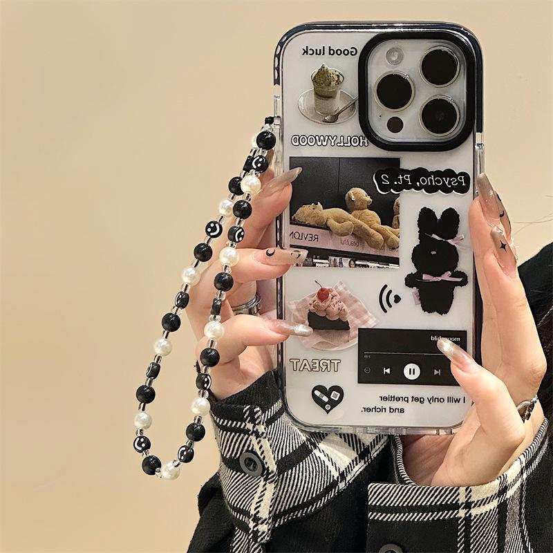 Чехол Zhitai для iPhone 16 Pro, черный круглый, двухцветный, совместим с iPhone 11 Pro Max и 14 Pro.