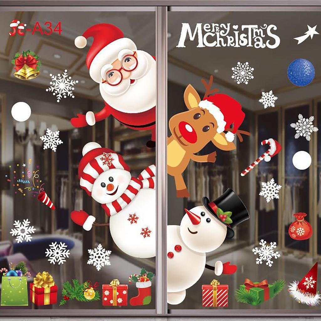Christmas Stickers Shopping Mall Window Stickers Children's Room Stickers Wall Stickers Set Christmas Decoration