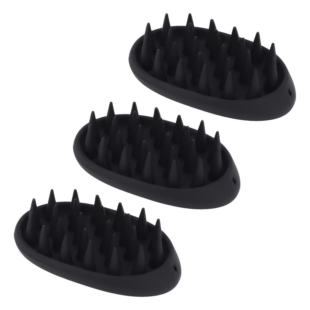 3 Pcs Silicone Scalp Massager Hair Scrubber Shampoo Brush Hair Washing Brush for Wet Dry Hair