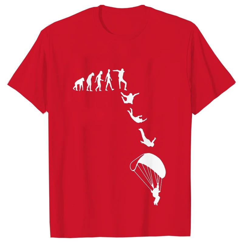 Men Tshirt Funny Skydiving Graphic Y2k Tops Sky Diving Short Sleeve Tees Skydiver Clothing Parachute Evolution Jumping Shirts