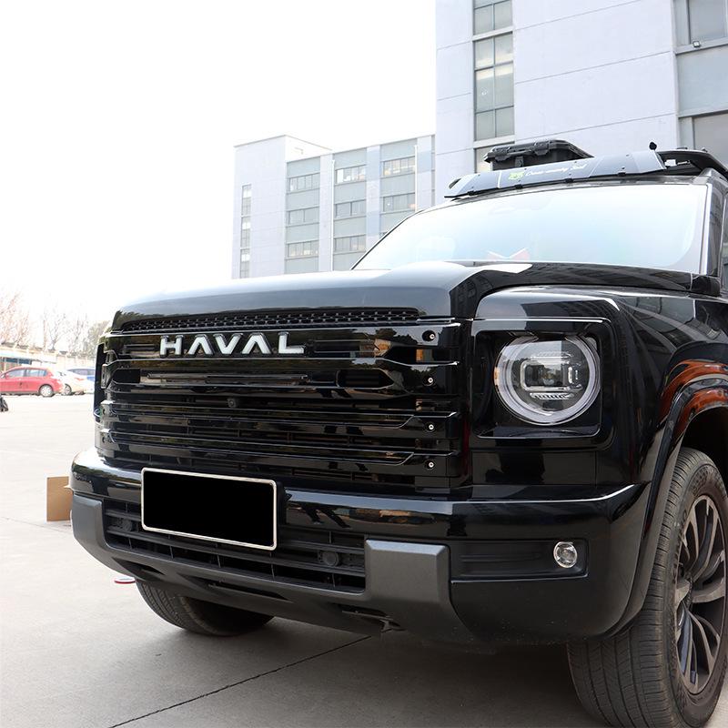 Комплект рамок фар Haval H9 2-го поколения: Решетка, ABS, Светодиодные бусины, Дизайн Черный Воин