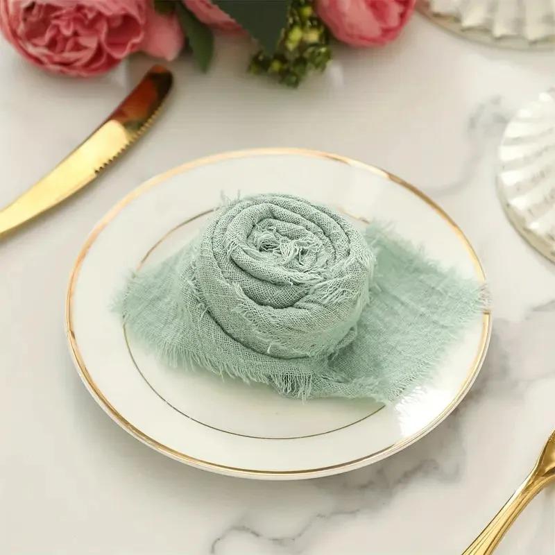 1-24PCS Washable and Reusable Gauze Napkin Ties Elegant and Stylish Ideal for Weddings Christmas and Home Decor