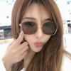 Female Sunglasses Square Frame Street Photo Fashion Plain Face Personalized Oversized Frame