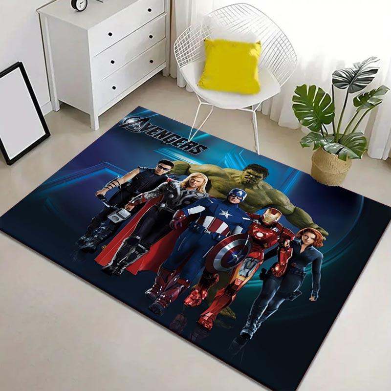 1pc Avengers Pattern Area Rug Soft Flannel Floor Mat for Living Room,Office,Bedroom and Carpet,Sofa Coffee Table Floor Mat