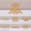 1PC Decoration Iron On Patches Lace Fabric Appliques Embroidered Trims Gold Silver DIY Dress