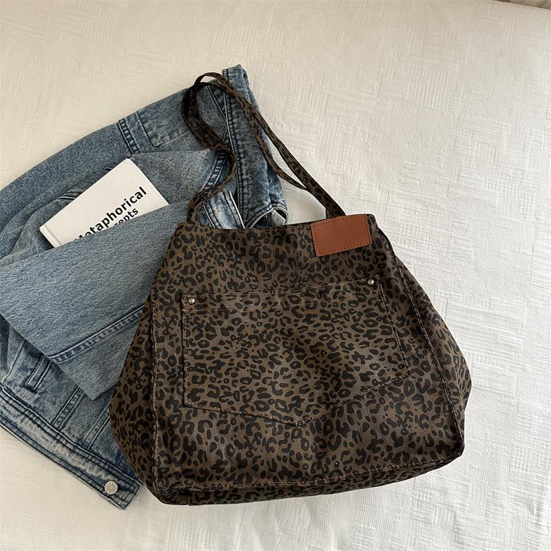 Tooxika Ретро Леопардовая сумка через плечо Новая простая сумка для поездок на работу через подмышку