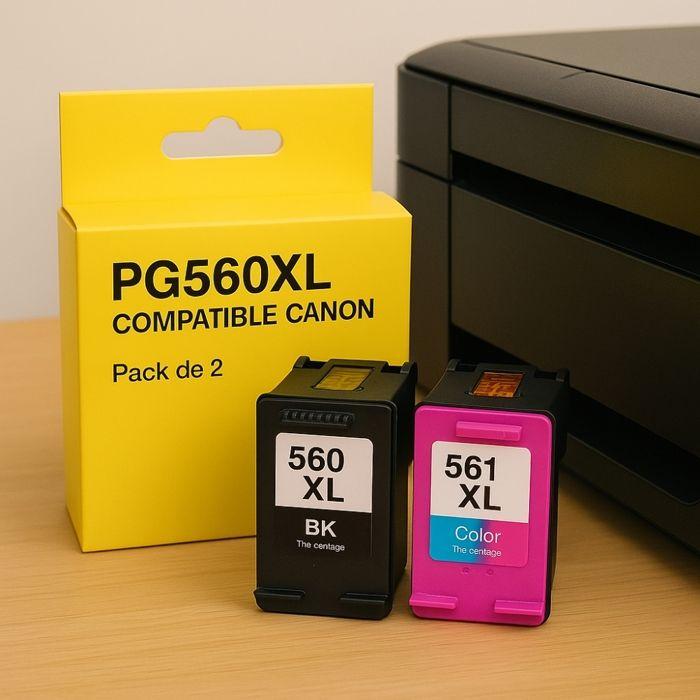 2 Совместимых картриджа CANON PG-560XL CL-561XL Pixma TS 5300 до TS 7451 & Pixma TS 5350a к TS 7451a & Pixma TS 5350i à TS 7451i