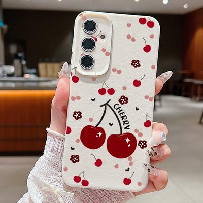 Чехол с фруктами вишни для Samsung Galaxy A56 A55 A54 5G A53 A52 A14 A34 A15 A25 A35 A16 A26 A36 S21 FE S22 S23 S24 S25 Ultra Capa