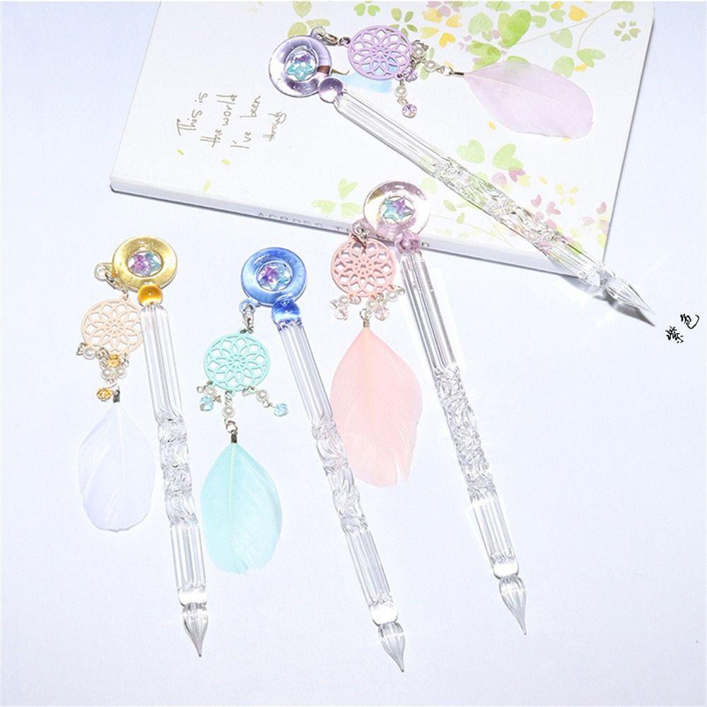 Ручка для письма Перьевые ручки Ручка с чернилами для подписи Ручка-капельница Crystal Pen Стеклянная ручка Стеклянная ручка для макания