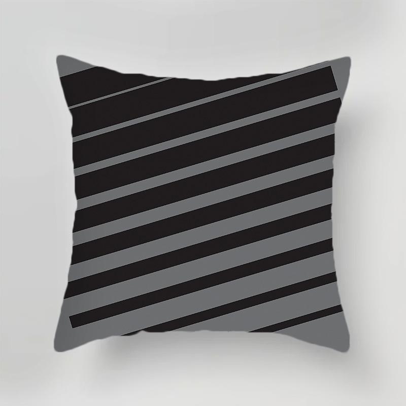 Luxury Home Decoration Cushion Cover Black Gray Dark Black and White Style Pillow Cover Office Sofa Cushion Cover