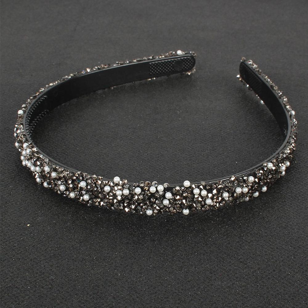 Crystal Rhinestones Luxury Simple Hair Accessories Hair Hoop Pearl Headbands Crystal Hairbands