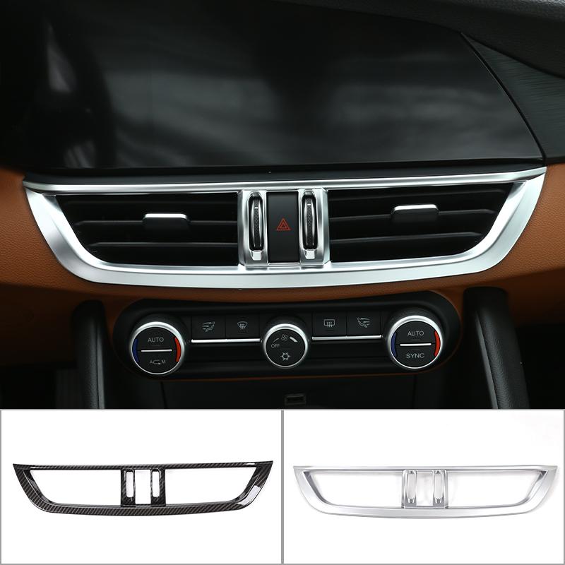 ABS углеродное волокно автомобильное центральное управление воздуховодом декоративная крышка для Alfa Romeo Giulia 2016-украшение интерьера