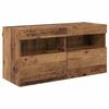 TV Wall Unit 6 pcs Black Oak Effect Wood Based Material