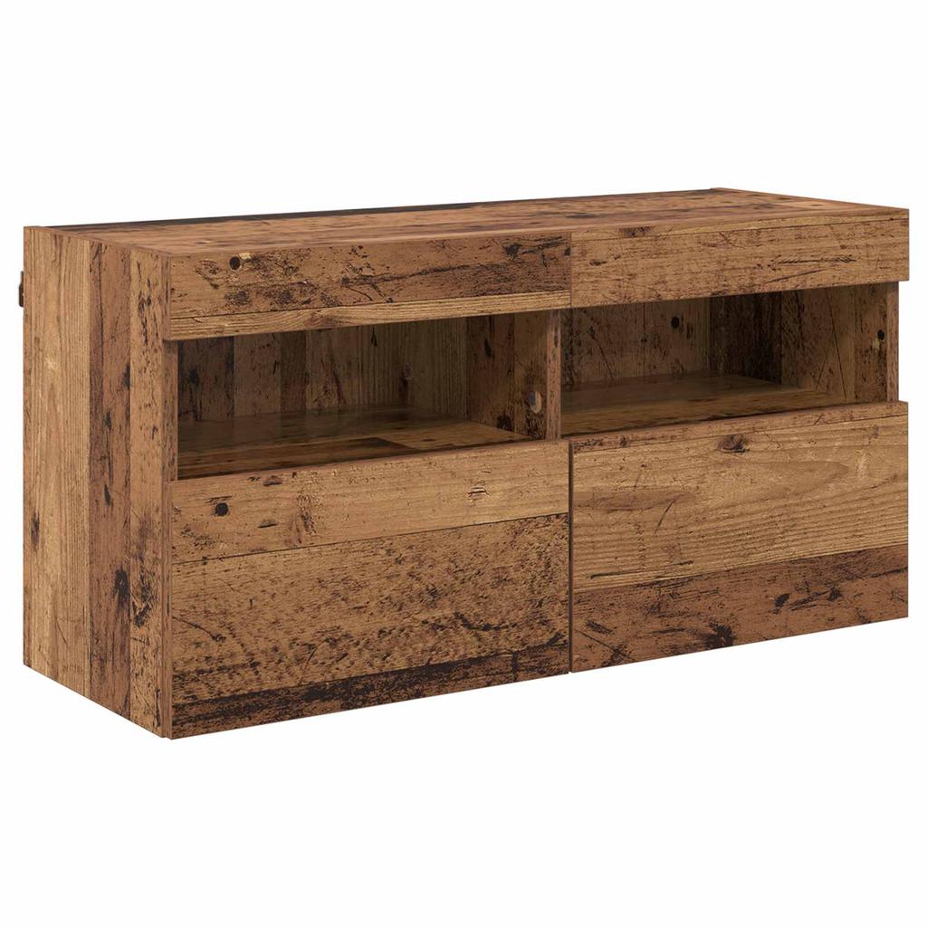 TV Wall Unit 6 pcs Black Oak Effect Wood Based Material