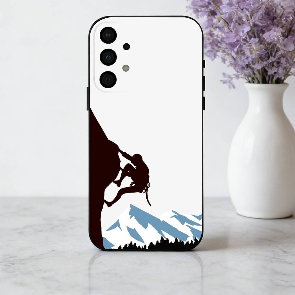 R-Rock C-Climbing Wall Art Phone Case For Samsung Galaxy A73,A72,A71,A70,A53,A52,A51,Others Soft Black Cover