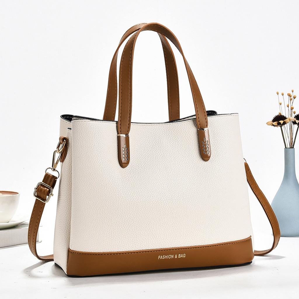 Trendy Casual Womens Big Tote With Car Stitching And Lychee Texture For Daily Commuting