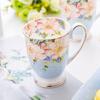 Скандинавский пасторальный костяной фарфор, большая емкость, кофейная кружка с молоком, креативная керамическая чашка с ручной росписью и цветочным рисунком, винтажная чайная церемония