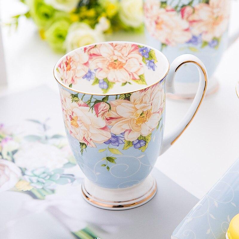 Скандинавский пасторальный костяной фарфор, большая емкость, кофейная кружка с молоком, креативная керамическая чашка с ручной росписью и цветочным рисунком, винтажная чайная церемония