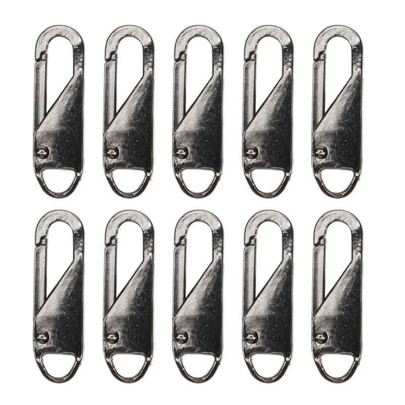 10Pcs Detachable Zipper Puller Metal Zipper Head Repair Kits Universal Replacement for Luggage Purse Bags Clothes Zipper Slider