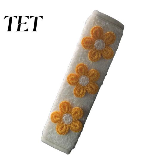 Car Seat Belt Covers Cute Floral Pads for Car, Soft Mesh Shoulder Yellow Wraps Strap Covers, Comfortable Universal Protective Cushions Adults Children
