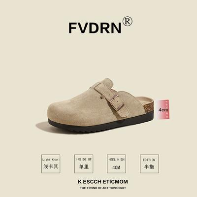 4СМ настоящая пробковая подошва, толстая подошва из цельной коровьей кожи, ретро плоская подошва, сумка-голова, полушлепанцы женские